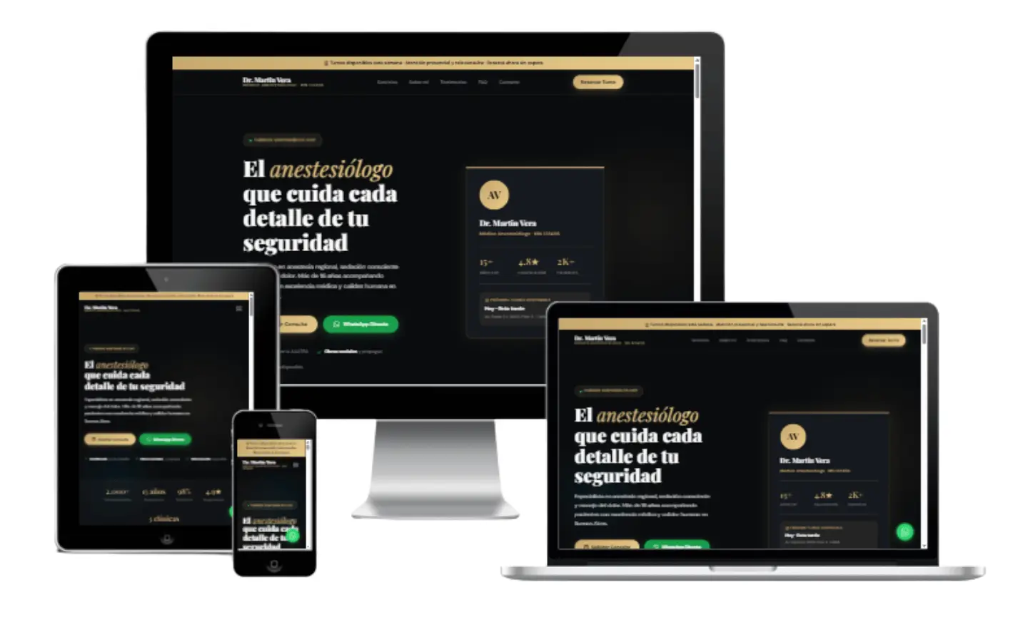 Ejemplo de página web para anestesiólogo